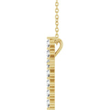 14K Yellow Gold 3/8 CTW Natural Diamond Cross 16-18" Necklace