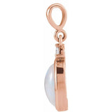 14K Rose Gold 6x4 mm Natural Ethiopian Opal & .015 CT Natural Diamond Pendant
