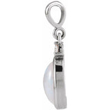 Sterling Silver 6x4 mm Natural Ethiopian Opal & .015 CT Natural Diamond Pendant