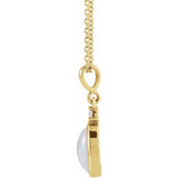 14K Yellow Gold 6x4 mm Natural Ethiopian Opal & .015 CT Natural Diamond 16-18" Necklace