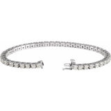 14K White Gold 5 CTW Natural Diamond Line 7 1/4" Bracelet