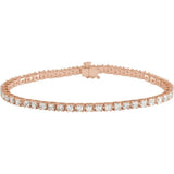 14K Rose Gold 3 CTW Lab-Grown Diamond Line 7 1/4" Bracelet