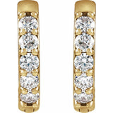 14K Yellow Gold .08 CTW Natural Diamond Hinged 10 mm Hoop Earrings