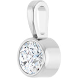 Sterling Silver 1/6 CT Natural Diamond Bezel-Set Solitaire Pendant