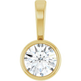14K Yellow Gold 1/10 CT Natural Diamond Bezel-Set Solitaire Pendant