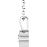 Sterling Silver 1/4 CT Natural Diamond Bezel-Set Solitaire 16-18" Necklace