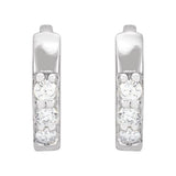 Sterling Silver .05 CTW Natural Diamond Hinged 8 mm Hoop Earrings