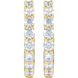 14K Yellow Gold 2 CTW Lab-Grown Diamond Inside-Outside Hinged 20 mm Hoop Earrings