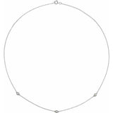 14K White Gold 1/5 CTW Lab-Grown Diamond 3-Station 18" Necklace