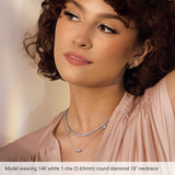 14K Rose Gold 1/3 CTW Lab-Grown Diamond 3-Station 18" Necklace