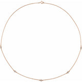 14K Rose Gold 1/4 CTW Lab-Grown Diamond 5-Station 18" Necklace