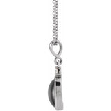 Platinum 8x6 mm Natural Black Onyx & .03 CT Natural Diamond 16-18" Necklace