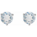 Platinum Natural Blue Sheen Moonstone Earrings