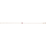 14K Rose Gold Lab-Grown Ruby Bezel-Set Solitaire 6 1/2-7 1/2" Bracelet