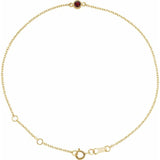 14K Yellow Gold Natural Mozambique Garnet Bezel-Set Solitaire 6 1/2-7 1/2" Bracelet
