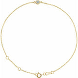 14K Yellow Gold 1/10 CT Natural Diamond 6 1/2-7 1/2" Bracelet
