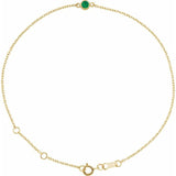 14K Yellow Gold Natural Emerald Bezel-Set Solitaire 6 1/2-7 1/2" Bracelet