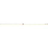 14K Yellow Gold Lab-Grown Ruby Bezel-Set Solitaire 6 1/2-7 1/2" Bracelet