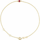 14K Yellow Gold Natural Ruby Bezel-Set Solitaire 6 1/2-7 1/2" Bracelet