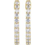 14K Yellow Gold 3/4 CTW Lab-Grown Diamond Inside-Outside Hinged 17.2 mm Hoop Earrings
