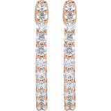 14K Rose Gold 3/4 CTW Lab-Grown Diamond Inside-Outside Hinged 17.2 mm Hoop Earrings