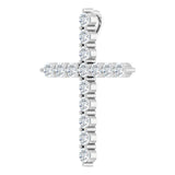 Platinum 1/2 CTW Natural Diamond Cross Pendant