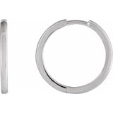 14K White Gold Hinged 18 mm Hoop Earrings