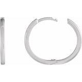 14K White Gold Hinged 18 mm Hoop Earring