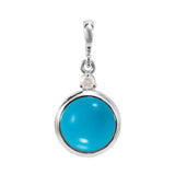 Platinum 6 mm Natural Turquoise & .03 CT Natural Diamond Pendant