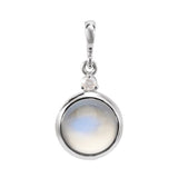Platinum 6 mm Natural Rainbow Moonstone & .03 CT Natural Diamond Pendant