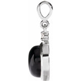 Platinum 8 mm Natural Black Onyx & .03 CT Natural Diamond Cabochon Pendant