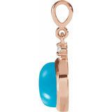 14K Rose Gold 6 mm Natural Turquoise & .03 CT Natural Diamond Pendant