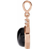14K Rose Gold 8 mm Natural Black Onyx & .03 CT Natural Diamond Cabochon Pendant