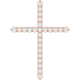 14K Rose Gold 1 CTW Natural Diamond Cross Pendant