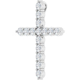 Sterling Silver 3/4 CTW Natural Diamond Cross Pendant