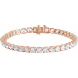 14K Rose Gold 12 CTW Lab-Grown Diamond Line 7" Bracelet