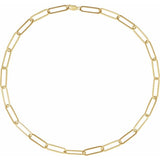14K Yellow Gold 6.2 mm Paperclip-Style 20" Chain
