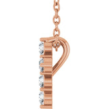 14K Rose Gold 1/6 CTW Lab-Grown Diamond Cross 16-18" Necklace