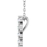 14K White Gold 1/4 CTW Lab-Grown Diamond Cross 16-18" Necklace