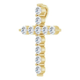 14K Yellow Gold 3/8 CTW Lab-Grown Diamond Cross Pendant