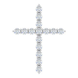 14K White Gold 1/2 CTW Lab-Grown Diamond Cross Pendant