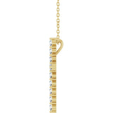14K Yellow Gold 1/2 CTW Lab-Grown Diamond Cross 16-18" Necklace