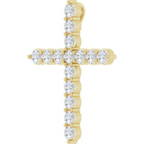 14K Yellow Gold 3/4 CTW Lab-Grown Diamond Cross Pendant