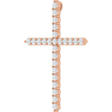 14K Rose Gold 1 CTW Lab-Grown Diamond Cross Pendant
