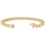 14K Yellow Gold 9 CTW Lab-Grown Diamond Line 7 1/4" Bracelet