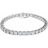 14K White Gold 10 CTW Lab-Grown Diamond Line 7 1/4" Bracelet
