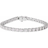 14K White Gold 7 CTW Lab-Grown Diamond Line 7 1/4" Bracelet