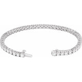 14K White Gold 6 CTW Lab-Grown Diamond Line 7" Bracelet