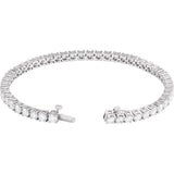 14K White Gold 7 CTW Lab-Grown Diamond Line 7" Bracelet