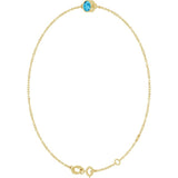 14K Yellow Gold Natural Aquamarine 6 1/2-7 1/2" Bracelet